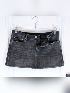 Levi's Black Wash Mini Denim Skirt 28